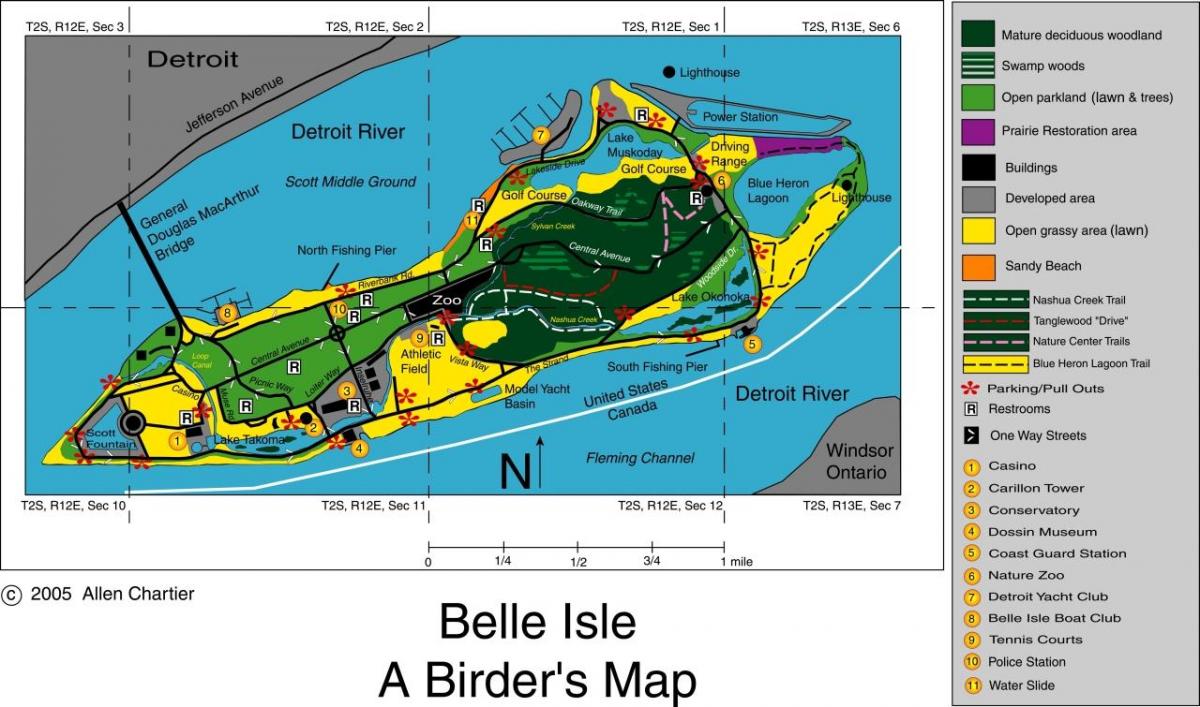 harta e Belle Isle Detroit