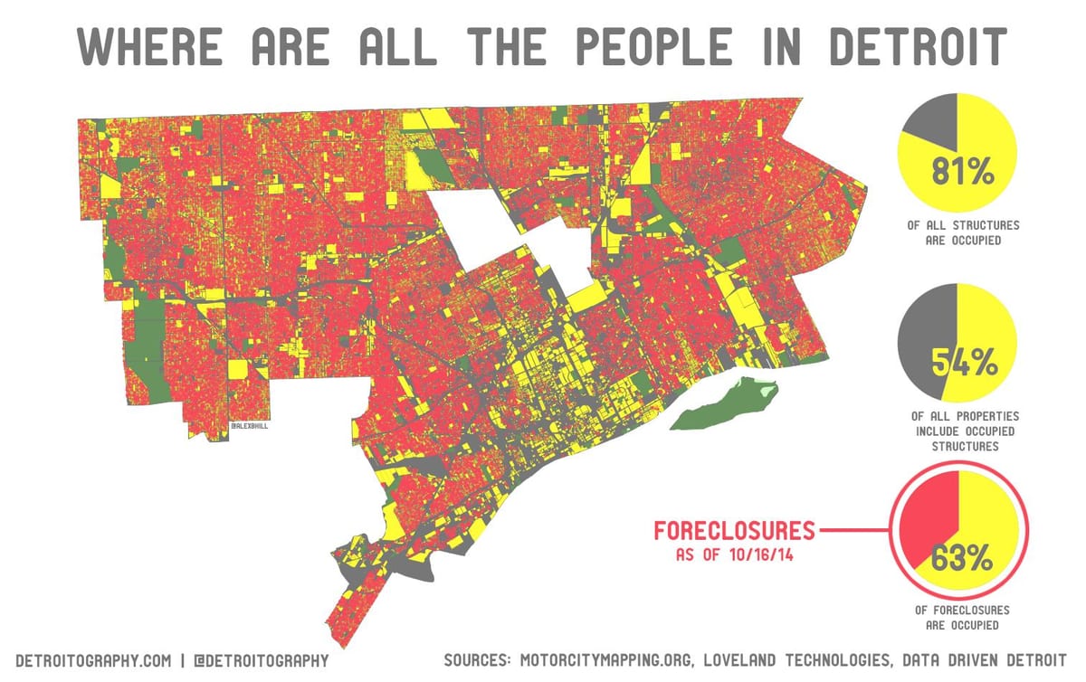 Detroit popullsisë map
