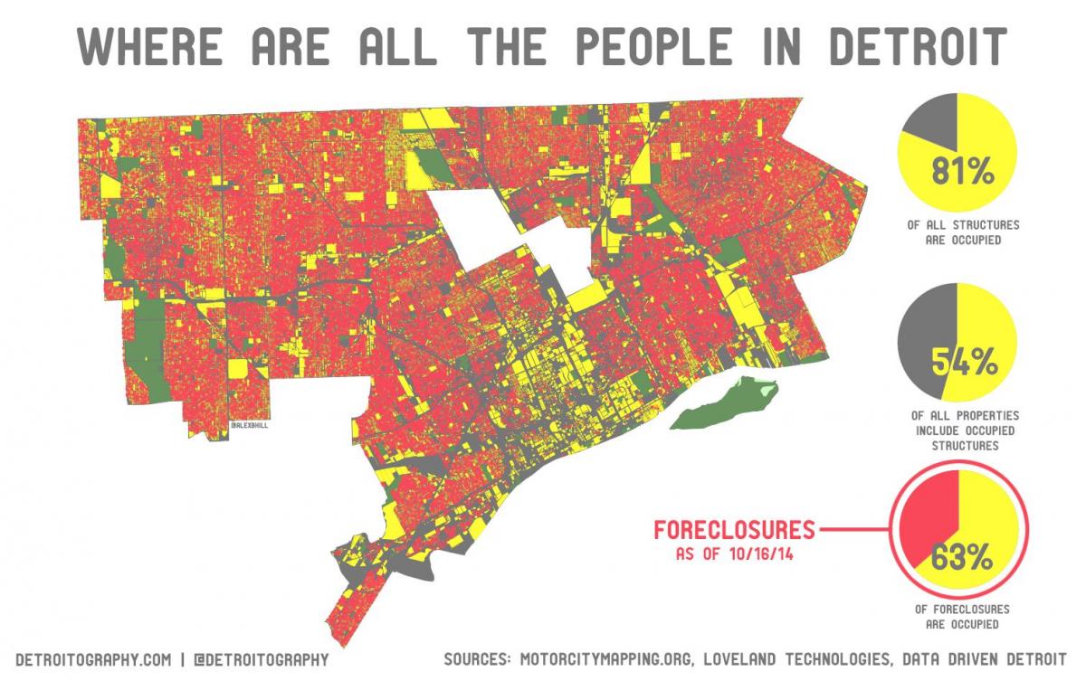 Detroit popullsisë map
