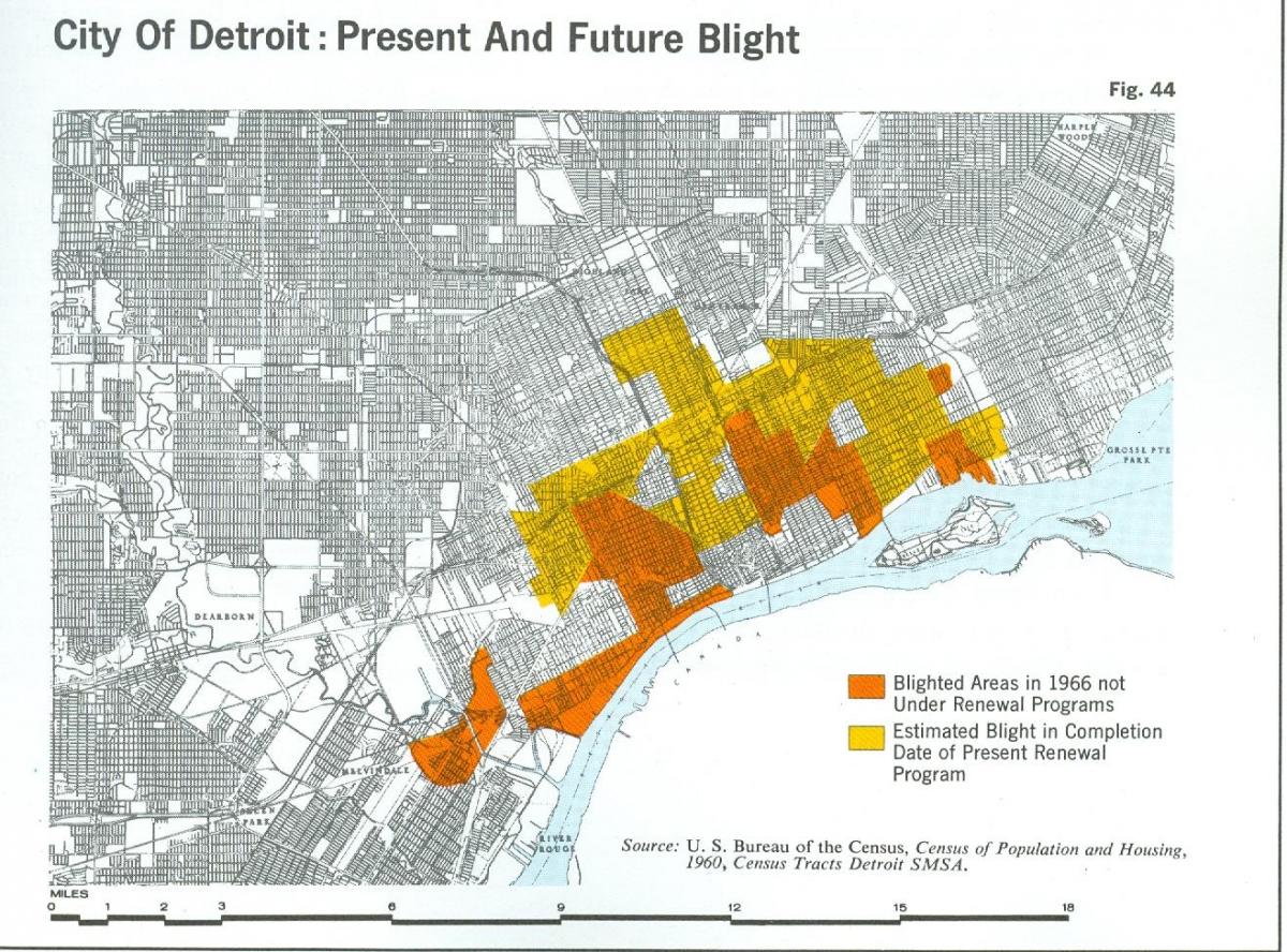 harta e Detroit dritë