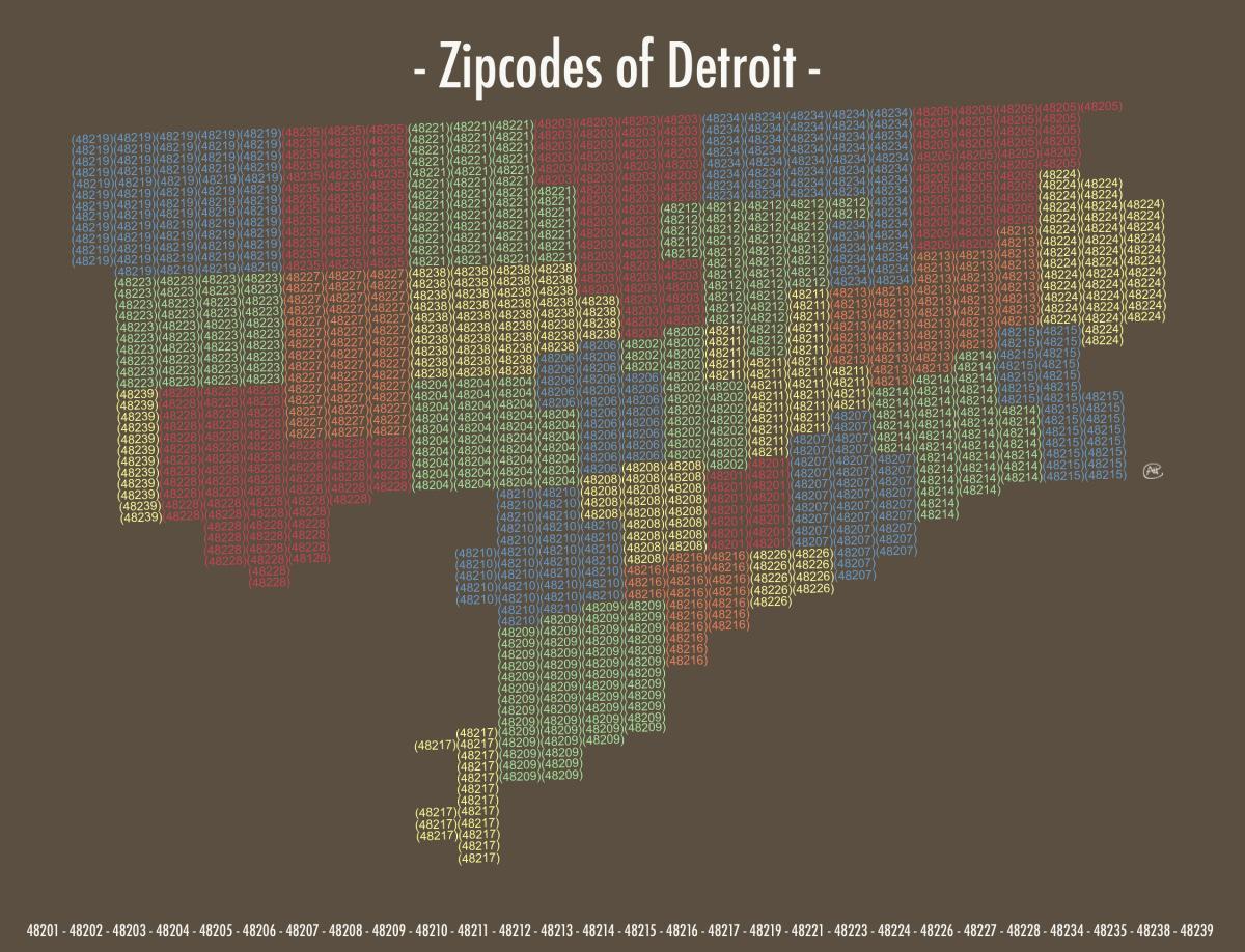 kodi zip hartë Detroit