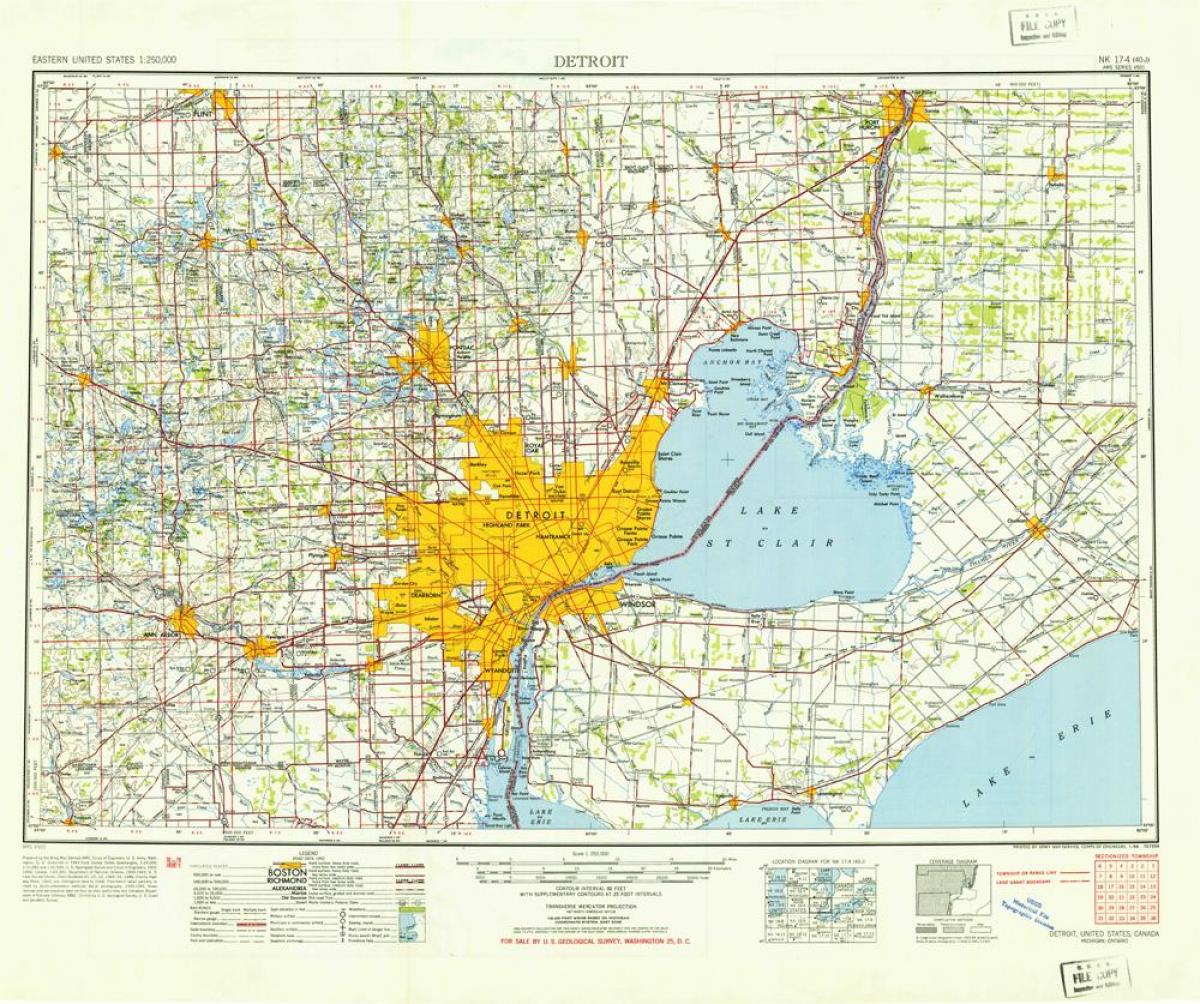 Detroit, në shba hartë