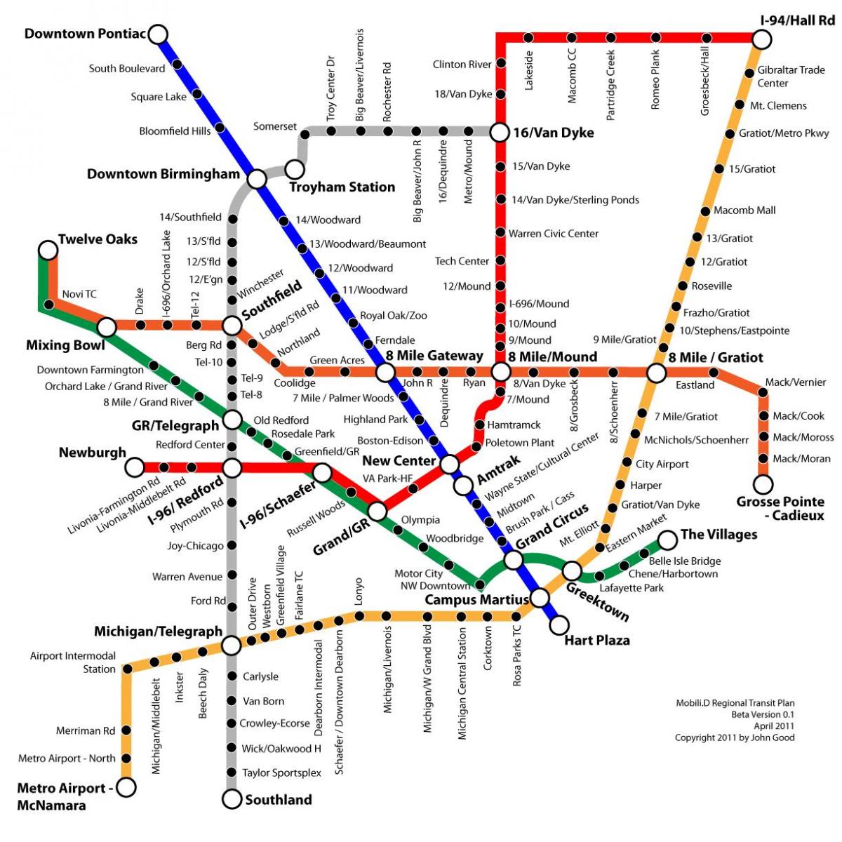 Detroit transit hartë