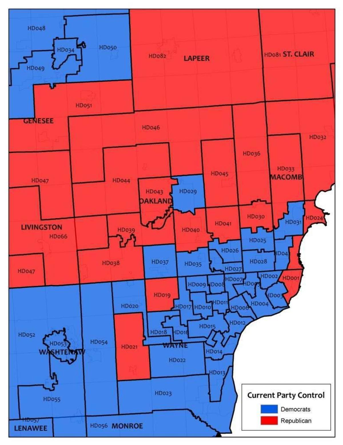 harta e Detroit area