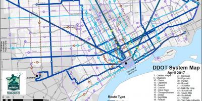 Harta e Detroit Autobus