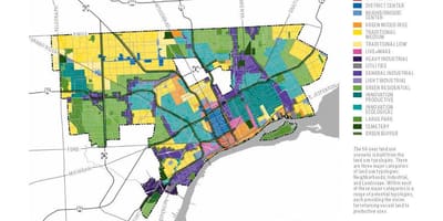 Harta e Detroit braktisur ndërtesat hartë