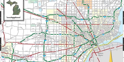 Harta Detroit Michigan
