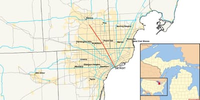 Detroit komunat map