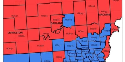 Harta e Detroit area